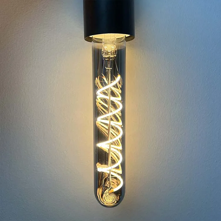 Wholesale Smoked Grey 2W 4W T30  LED Light E26 E27  Glass LED Edison Spiral Filament Bulb for DIY and Pendant Lighting