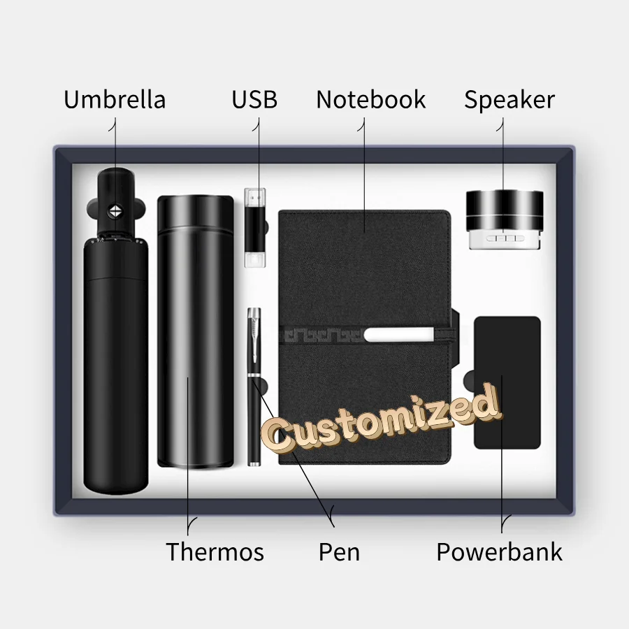 Wholesale Corporate Leather Luxury A5 Diary Notebook Custom Gift Boxes with Logo And USB corporate gift set luxury promotional