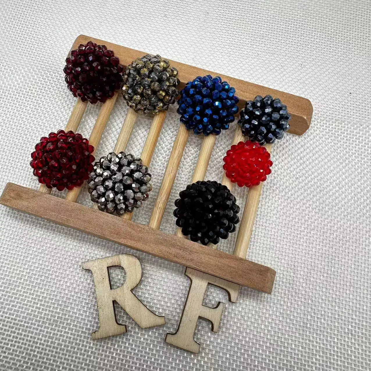 Classical Handmade Sewing Glass Beads Buttons Hand Beaded for Clothes Decorative