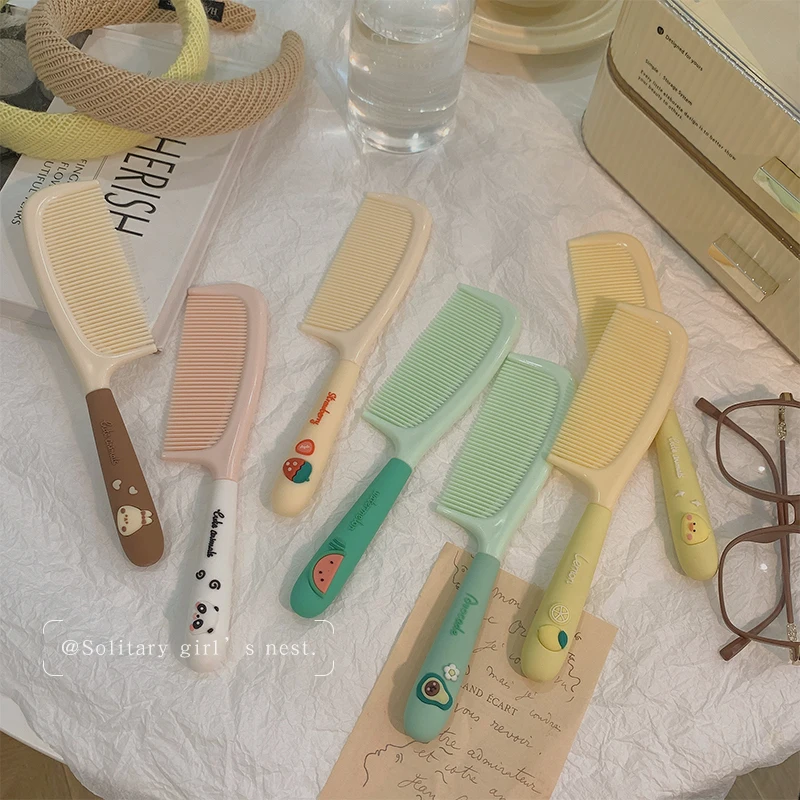 Cartoon Animal Fruit Soft Glue Straight Hair Comb Cute Rabbit Panda Chick Style Comb
