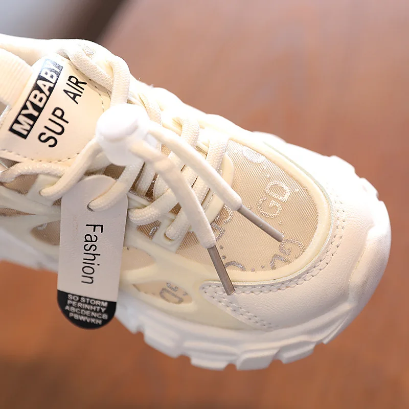 Girls Boys Lace-Up Mesh Runner Sneakers Kid Sport School Children Casual Brand Chunky Shoes
