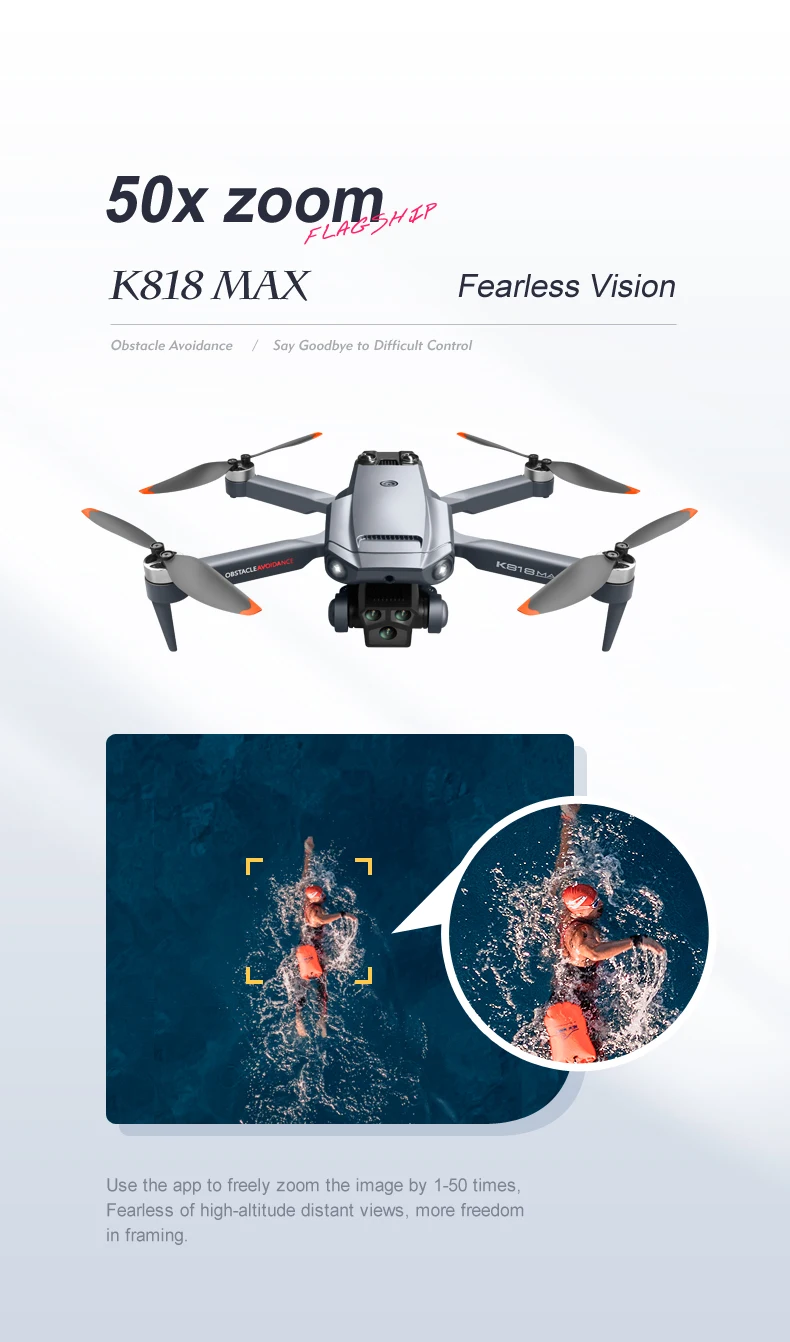 Original K818 Max Drone optical flow positioning brushless motor folding 4k professional 4K camera toys drones for gift