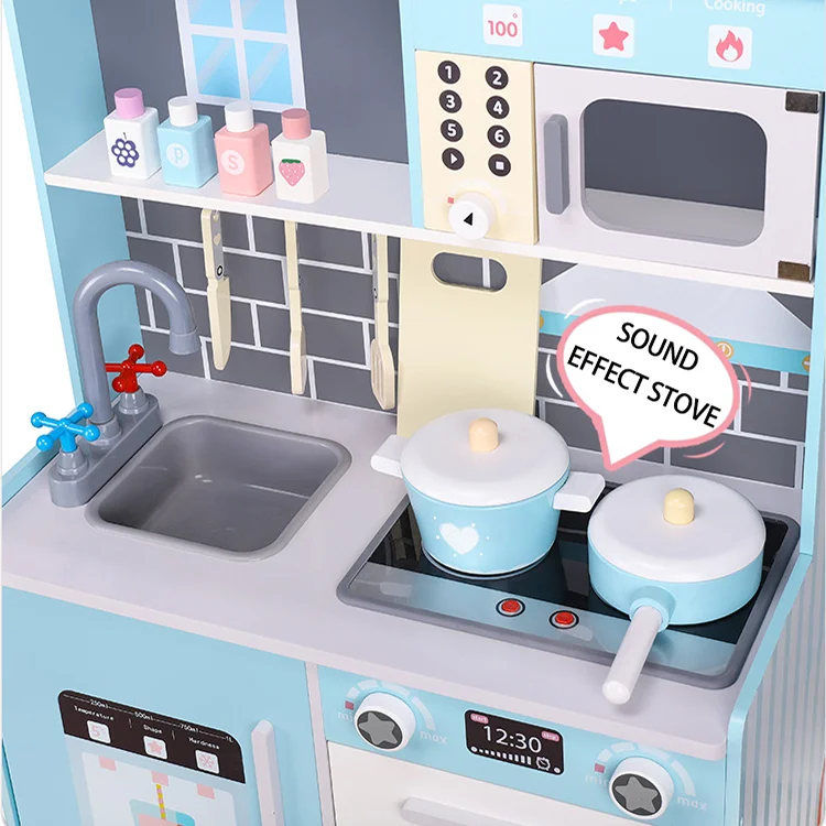 2-In-9 Toy Combination Kitchen Toys For Girls Children Big New Style 2022 Wooden House For Children Kitchen Set Toys