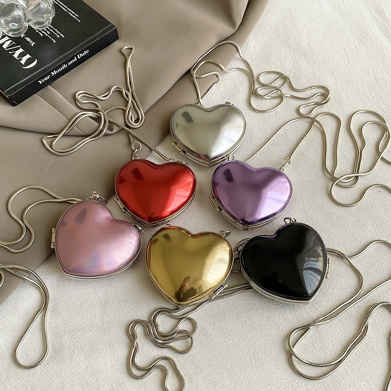 2024 New Products Ladies Fashion Clutch Bags Chain Shoulder Woman Handbag Design Women Mini Heart Purse Handbags