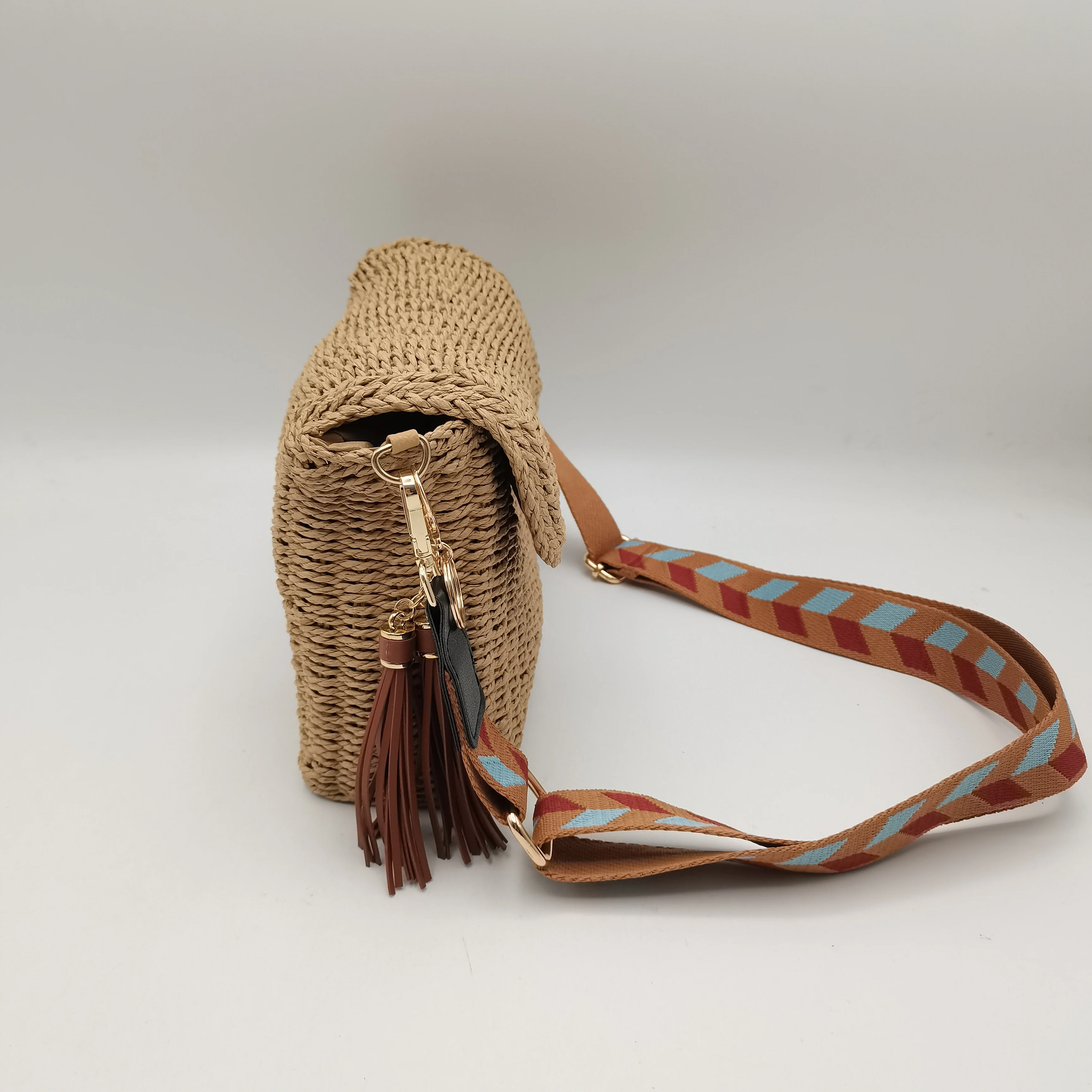 Summer Straw Shoulder Bag Straw Small Clutch Crossbody Bags Handmade Envelope Straw Beach bag