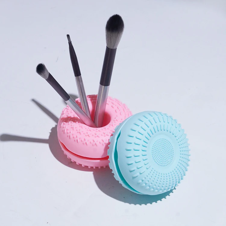 New Design Muliti Function Donut Shape Silicone Makeup Brush Cleaning Tool Wash Pad Silicone Makeup Brush Cleaner