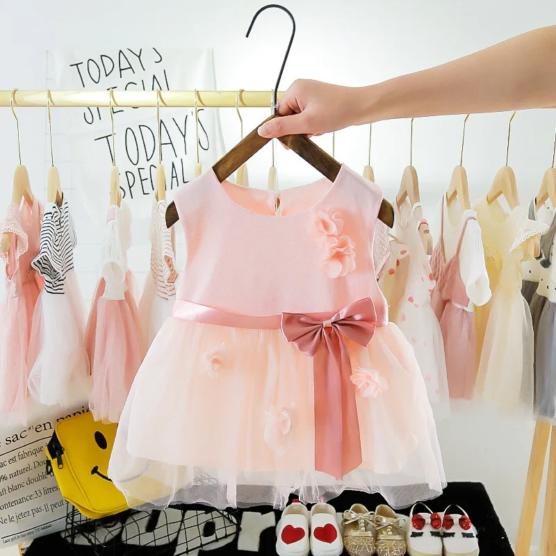 Soft baby birthday dress 0-3 years old baby girls gauze dress baby summer dress
