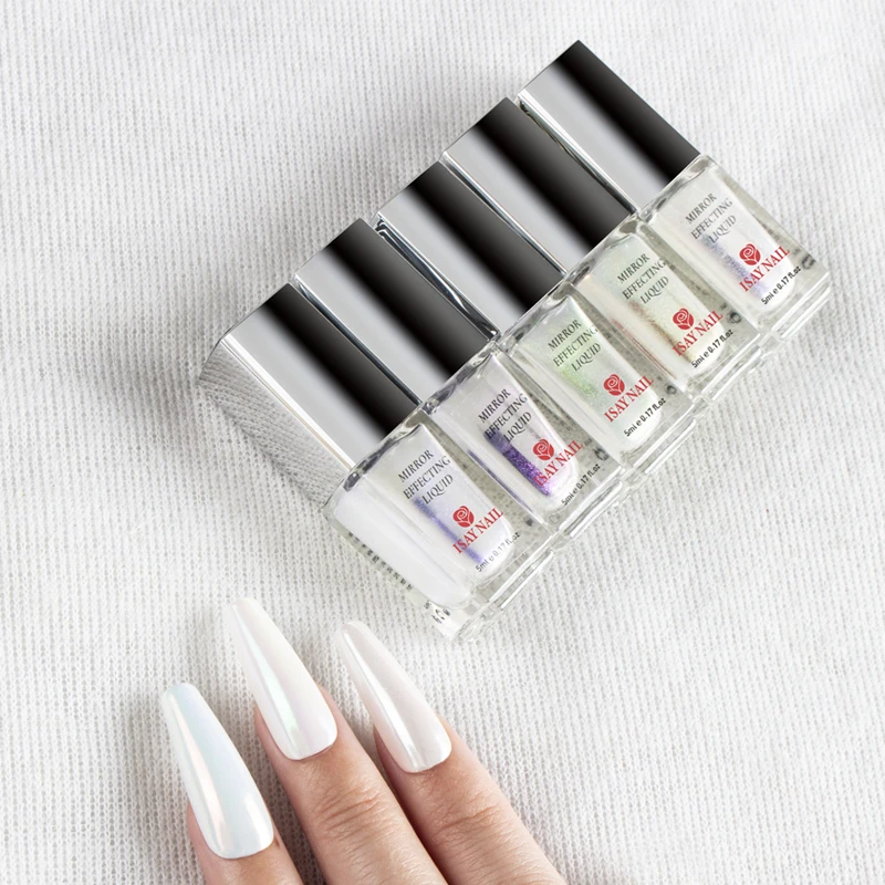 Оптовая продажа, здоровая хромированная жидкость 5 мл, волшебный металлический зеркальный эффект, зеркальный порошок для ногтей, волшебная хромированная жидкость