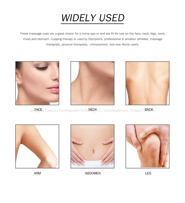 Factory Promotion Vacuum Guasha tool Set Massager face Cupping Set with 4small cups and light green jade guasha tool