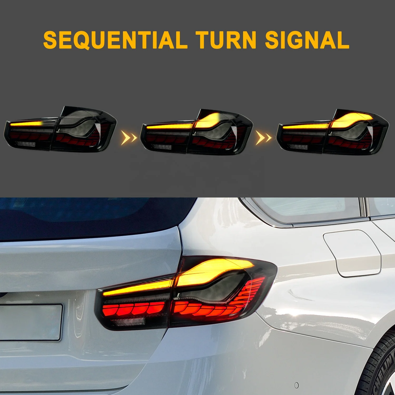  For BMW 3 series led taillight M3 design look with the starting sequence DRL taillamp 2013-2018 F30 F35