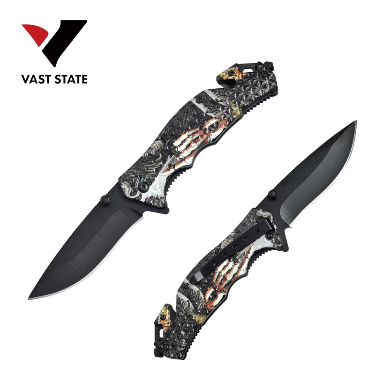
wholesale OEM 3D Print Aluminum Handle Outdoor EDC Pocket Camping Folding survival Knife 