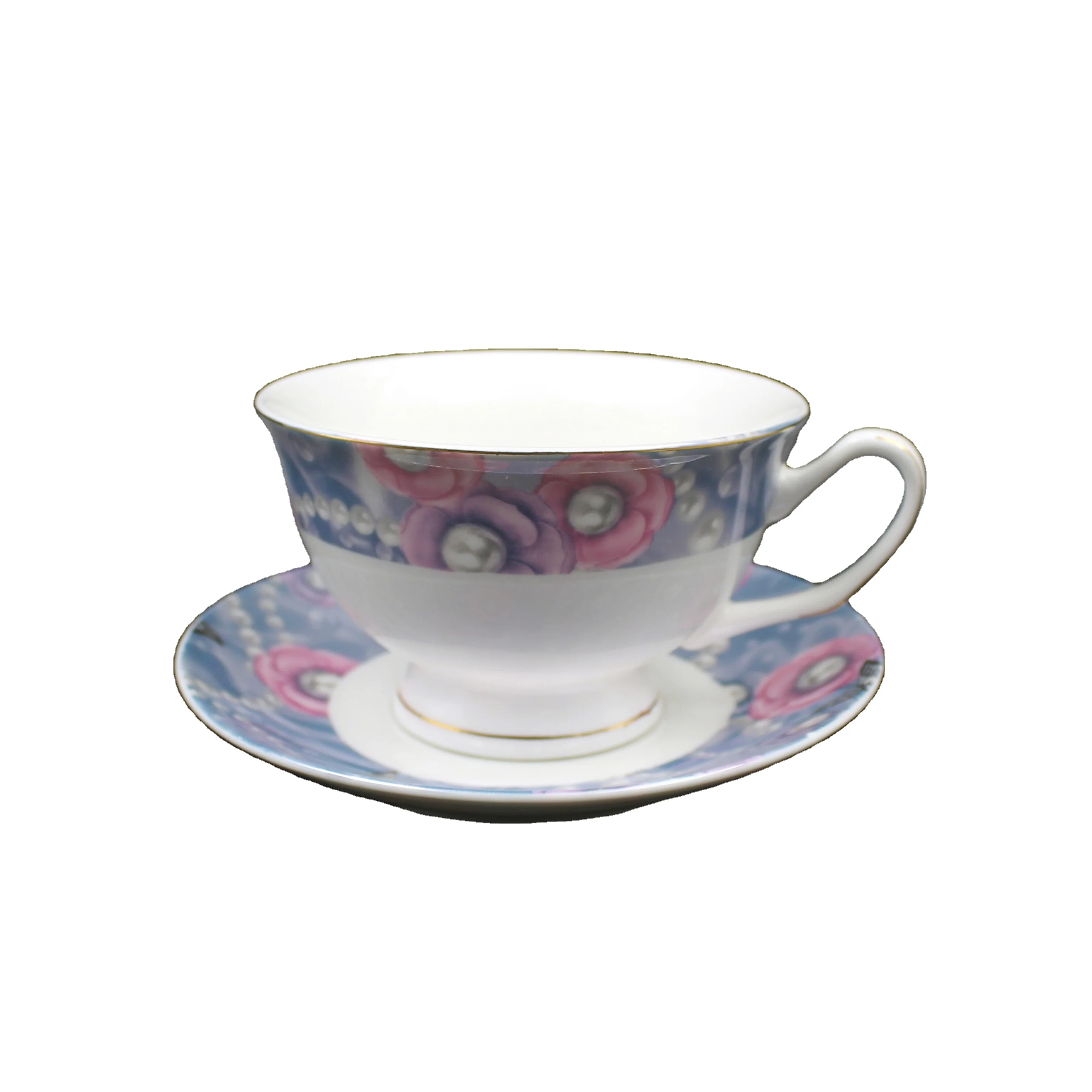 
Customer made luxury ceramic coffee cup and saucer set marble decal brand gift with logo print 