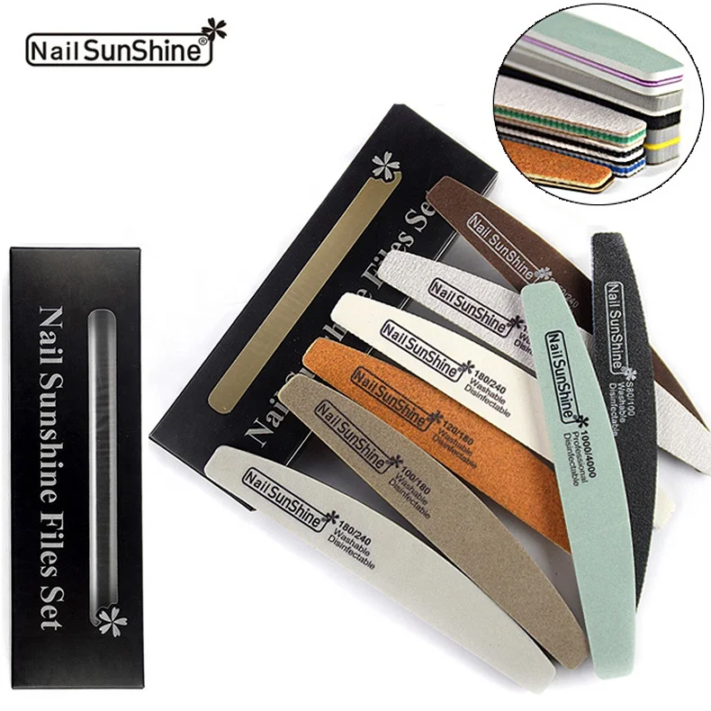 8 Pack Nail SunShine Files Set Professional Manicure  Kit Nail Buffer File Nail  Polishing Files