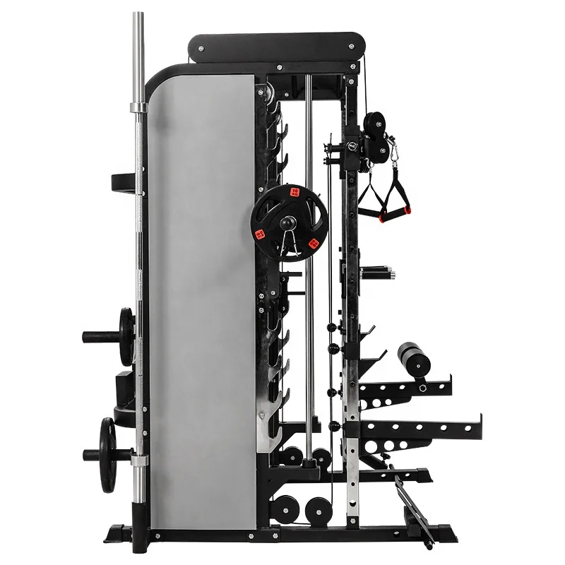 Functional Trainer Hot Sell Training Equipment Customized Logo Push Up Fitness Multifunction Smith Machine Squat Rack For Unisex