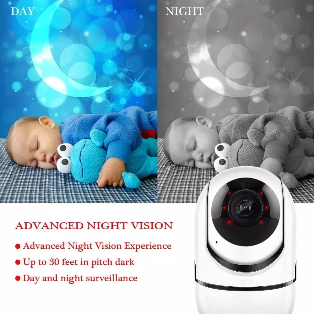  Mini Baby & Pet Monitor Babe Camera Night Vision 360 Degree baby Monitors Monitoring