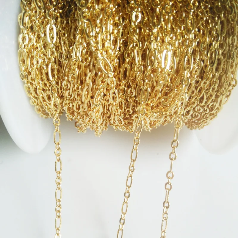 NANA high quality 24k italian gold filled chain,2.0mm brass gold chain