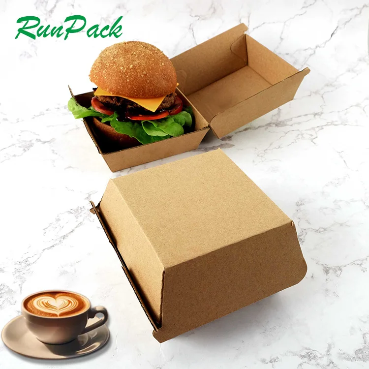 high quality eco friendly custom take away disposable fast food packing burger box wholesale biodegradable