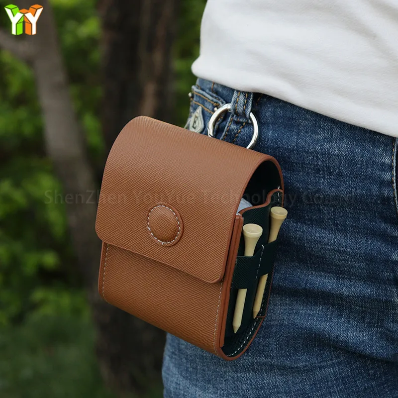 Leather Golf Rangefinder Storage Bag Golf Tag Tee Holder GPS Golf Rangefinder Protective Case
