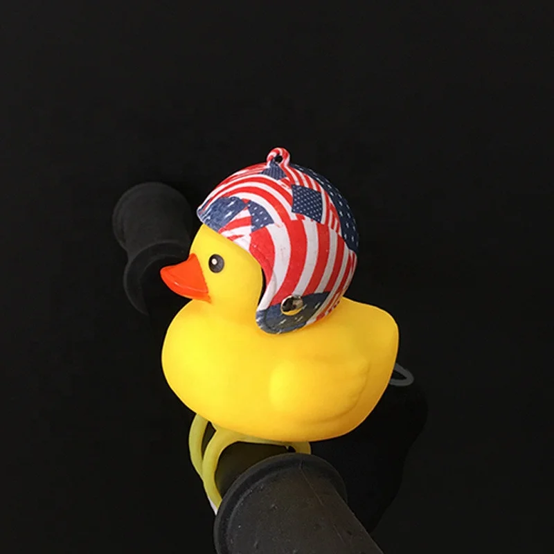 Amazon Hot Squeeze Rubber Duck Bicycle Horns Silicone Elasticity Belt Easily Install Bike Bell for Kids Sport Outdoor Decoration