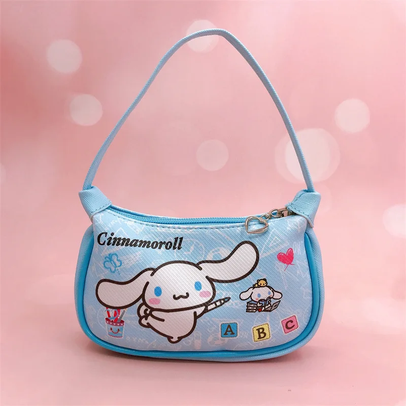 New Arrival Cartoon PU Leather Kuromi Anime Tote Bags Cute Waterproof Sanrioed Hello Kt Cat Anime Kids Girls Coin Purse Handbags