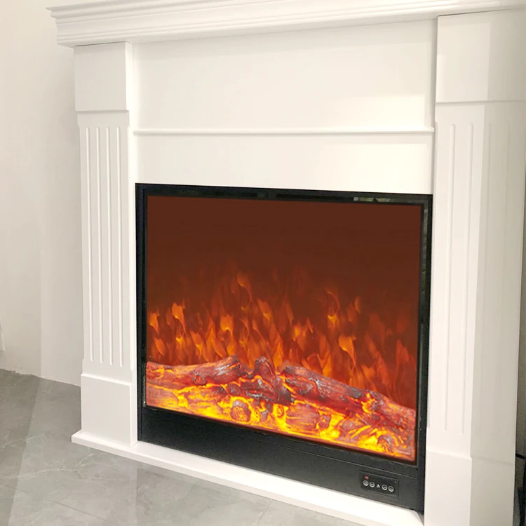 Electronic Components Flame Fireplaces Indoor Heater Marble Stones For 2D Fireplace