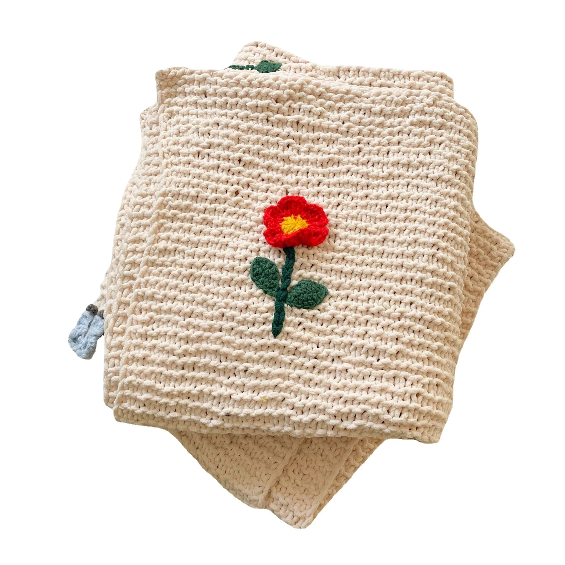 Special Offer Pure Hand-Made Heavy Rod Thread Blanket Coarse Wool Thread Blanket Baby Crochet Blankets