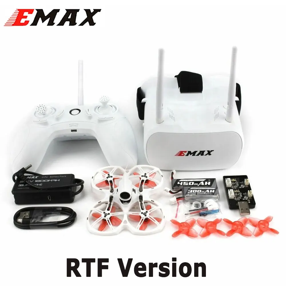 EMAX Tinyhawk II Indoor FPV Racing Drone RC Toy Quadcopter 16000KV RunCam Nano2 700TVL 37CH 25-100-200mW VTX 1S-2S BNF