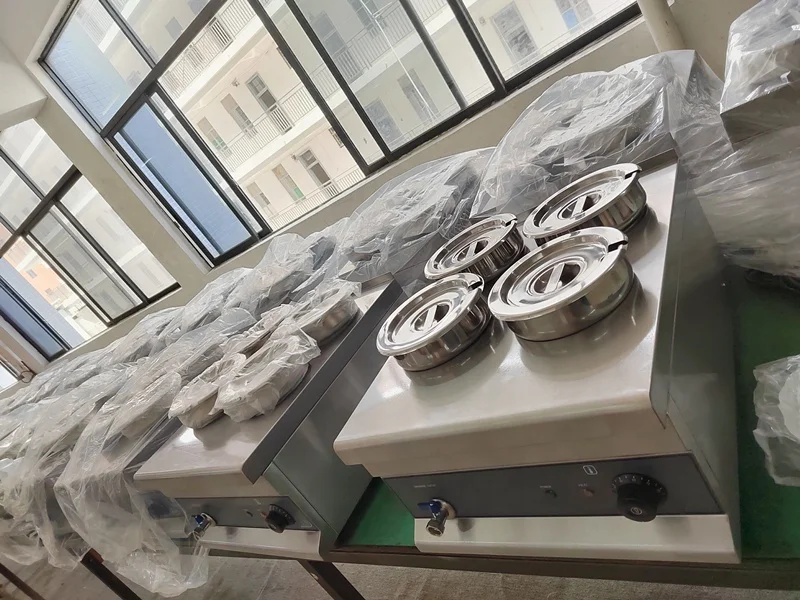 Restaurant stainless steel buffet hot bain marie showcase machine with soup bucket