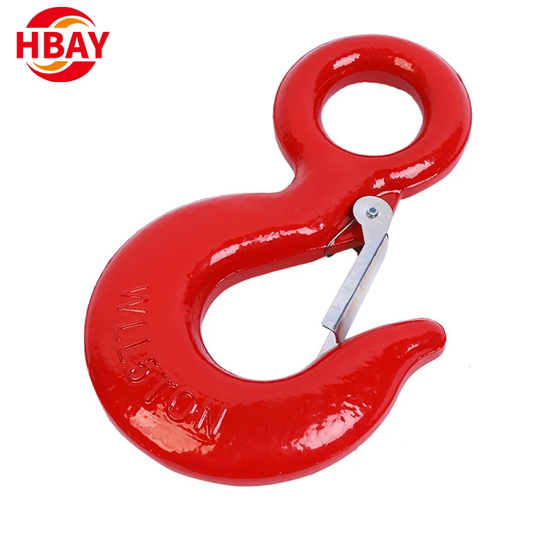 forged 320a lifting eye hoist hook with safety latch Lifting Chain Sling Lift Hook For Sale