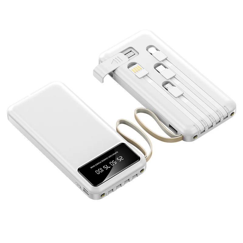 Wholesale Promotional Gift Universal Charging Powerbanks 20000 MA Fast Charge With Four-wire Mobile Power Bank Customized Logo