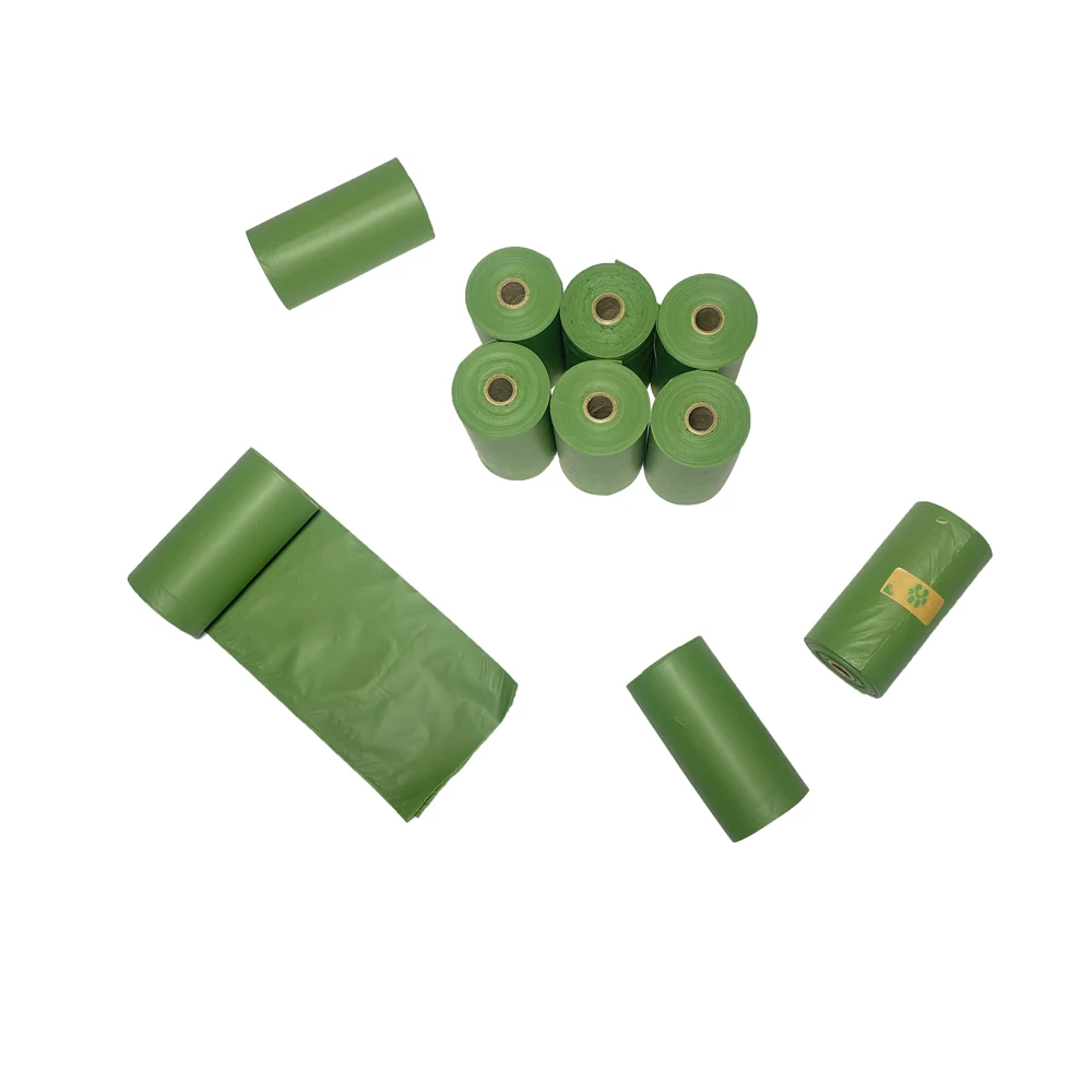 Green Eco-Friendly Pet Waste Disposal Bag Biodegradable Pink Dog Poop Bags Lavender Compostable Dog Poo Bags