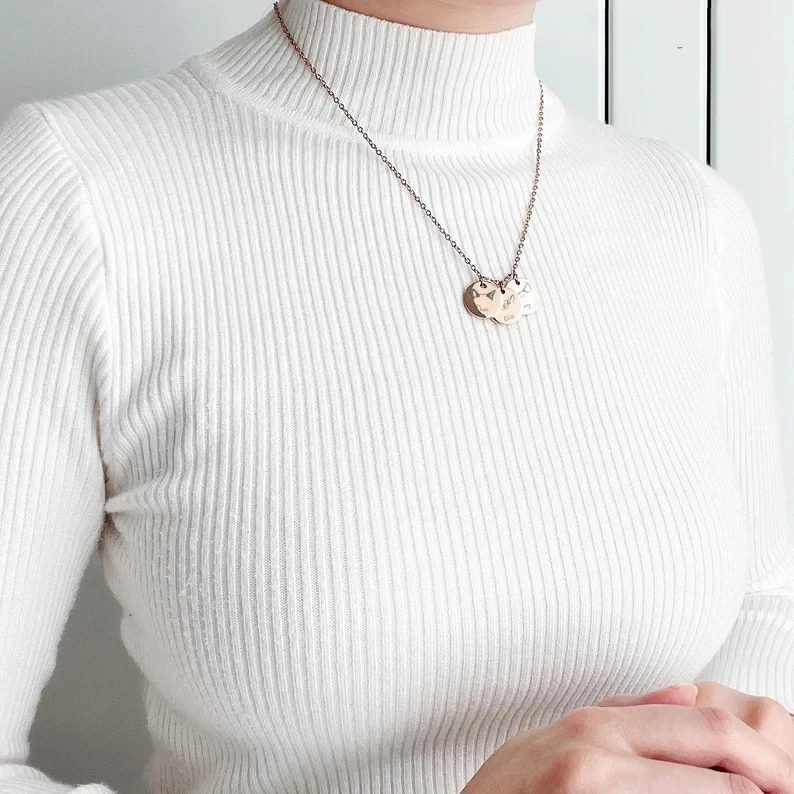 Custom Personalised Engraved Cat Ears Breeds Name Necklace Cat Memorial Cat pendant charm gift for her Jewellery