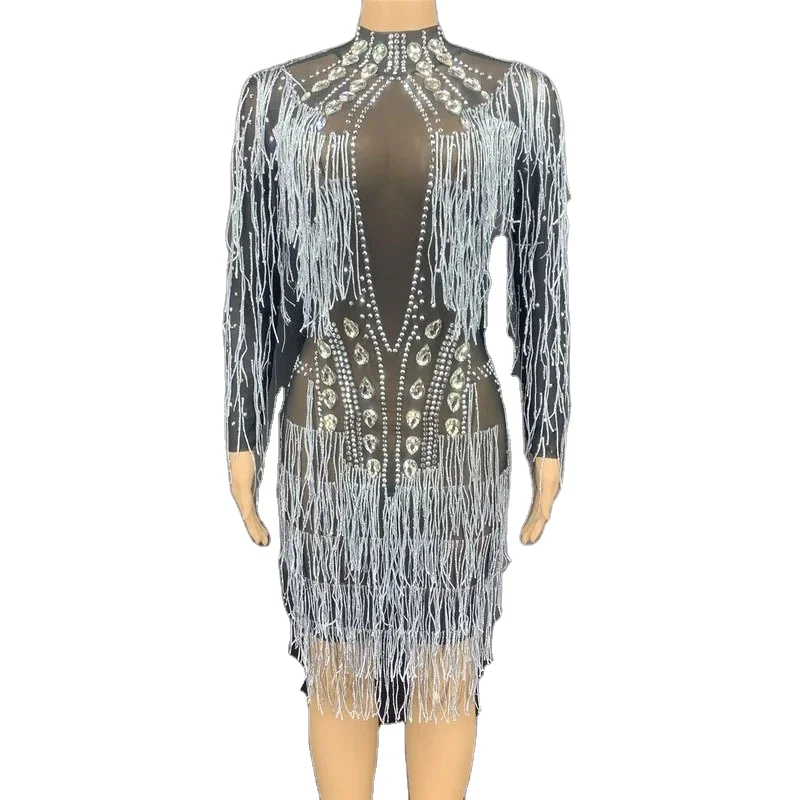 NOVANCE Party Wear Stole Silver tassels sexy dresses 2021 princess dresses women lady elegant