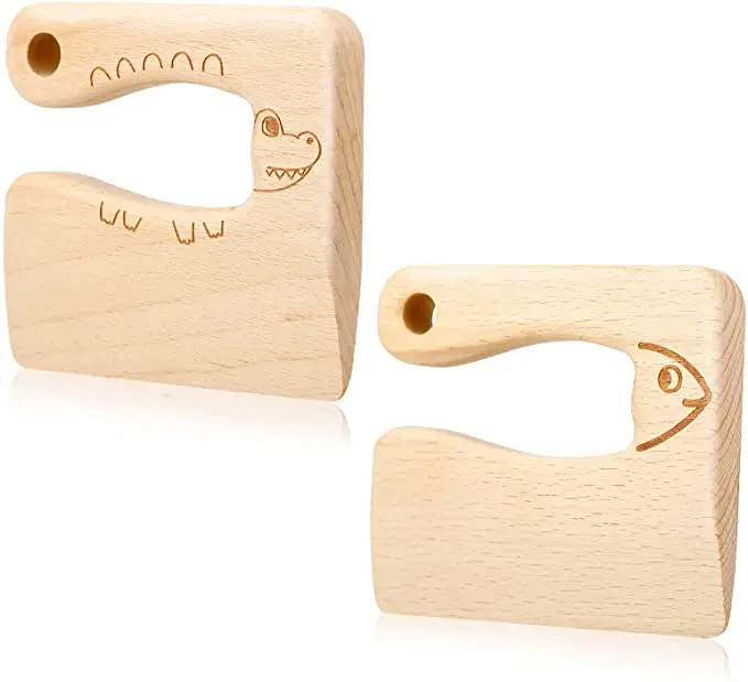 Wholesale custom Wooden Handmade Kids Knife For Cooking And Safe Cutting Veggies Fruits