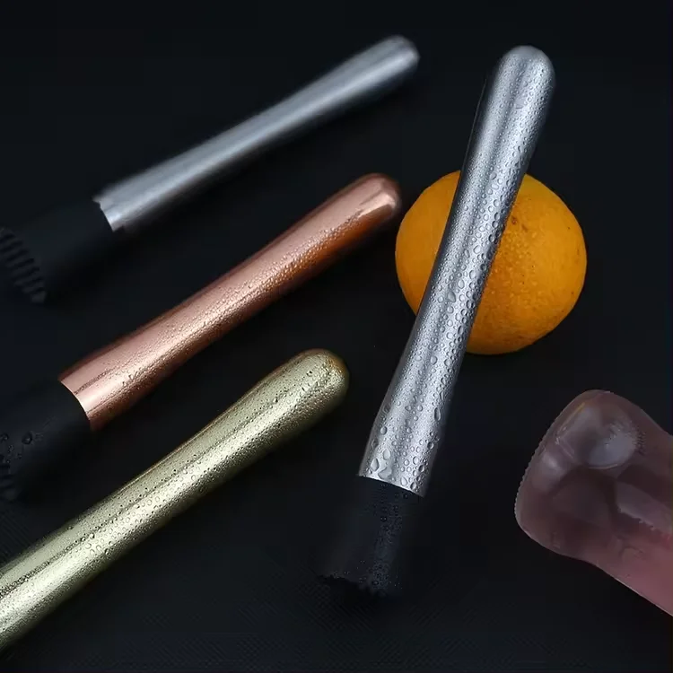 Cocktail Bar Tool Fruit Muddler Crushed Ice Stick Stainless Steel Cocktail Mojito Muddler