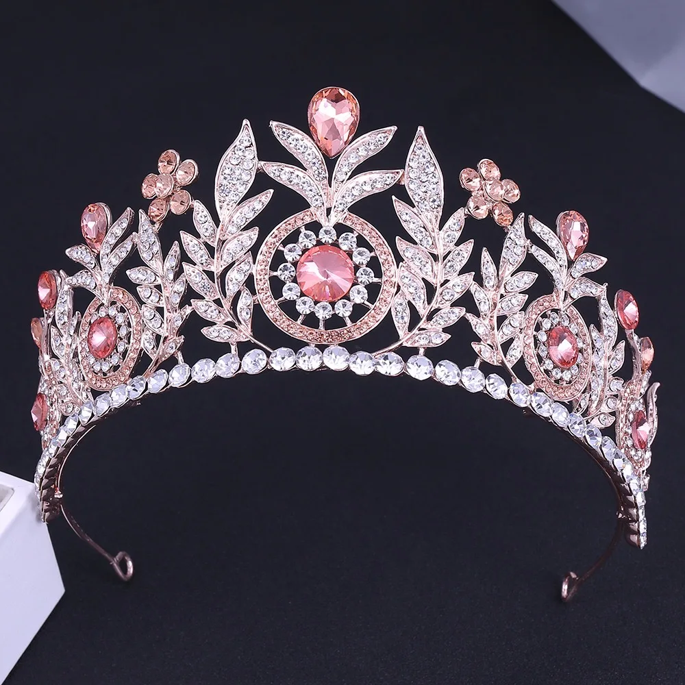 Wholesale Top Quality Vintage Baroque Queen Crown Luxury Crystal Rhinestone Royal Princess Tiara for Women Girls  Teens
