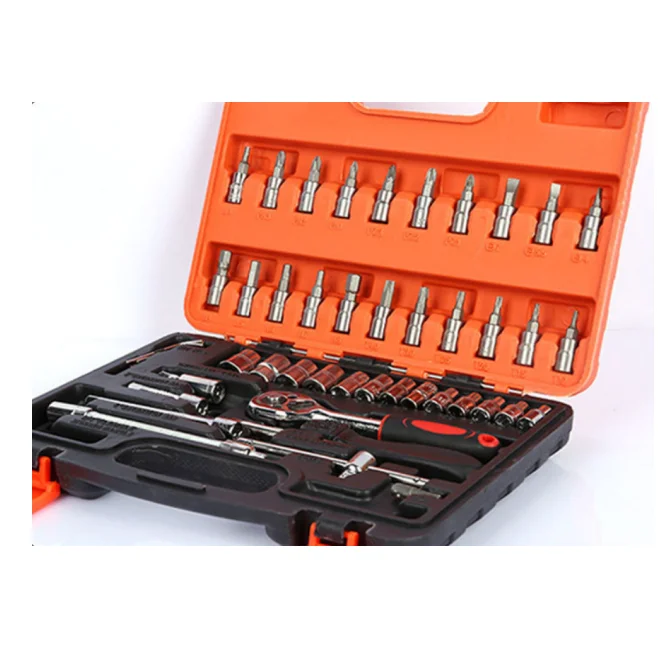 Factory wholesale boutique 46piece socket wrench set for car repair ratchet wrench