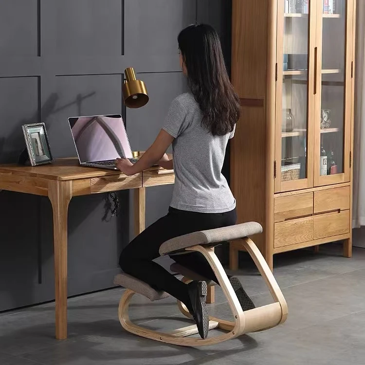 Home Furniture Sitting Posture Correction Ergonomic Wood Kneeling Chair
