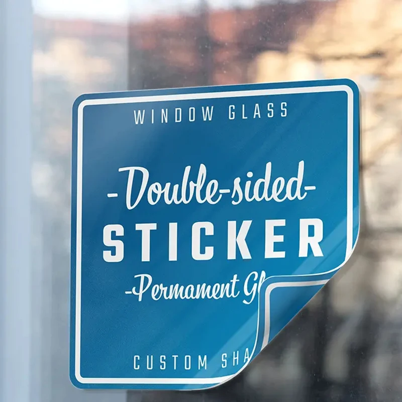 Индивидуальные двухсторонние наклейки для магазина печати стикеры рекламы статические праздничные из ПВХ полуклеящиеся стеклянные графические окон