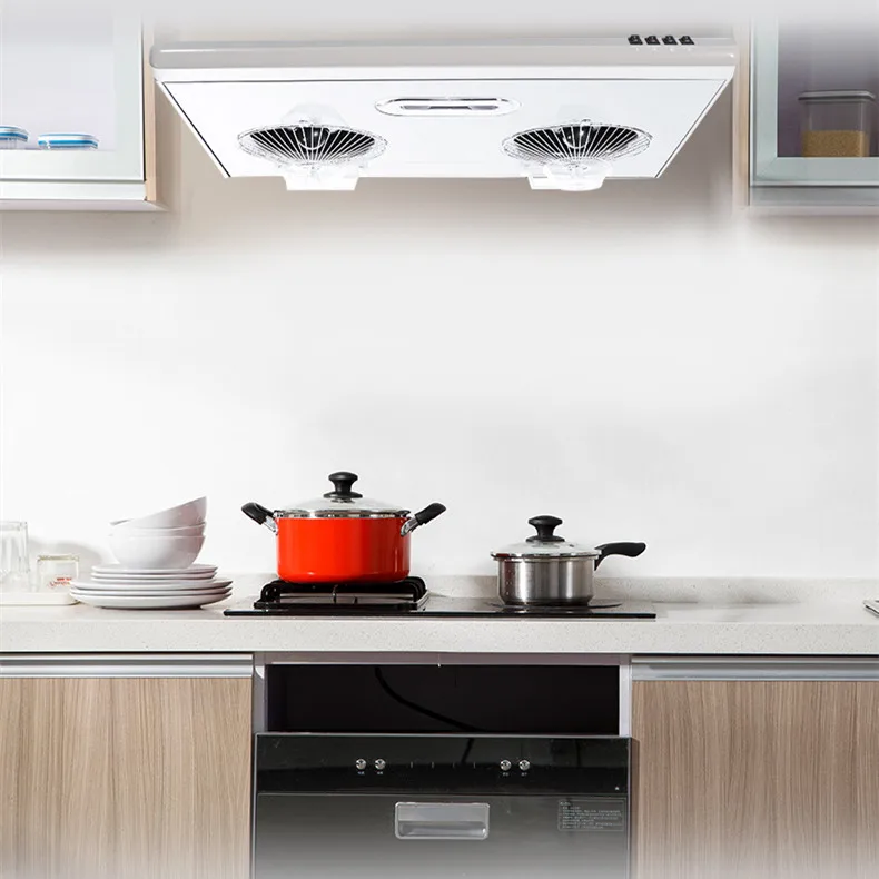 Range Hood Push Button Control Kitchen Chimney Hood 2 led light Commercial Hotel Slim Cook Hood