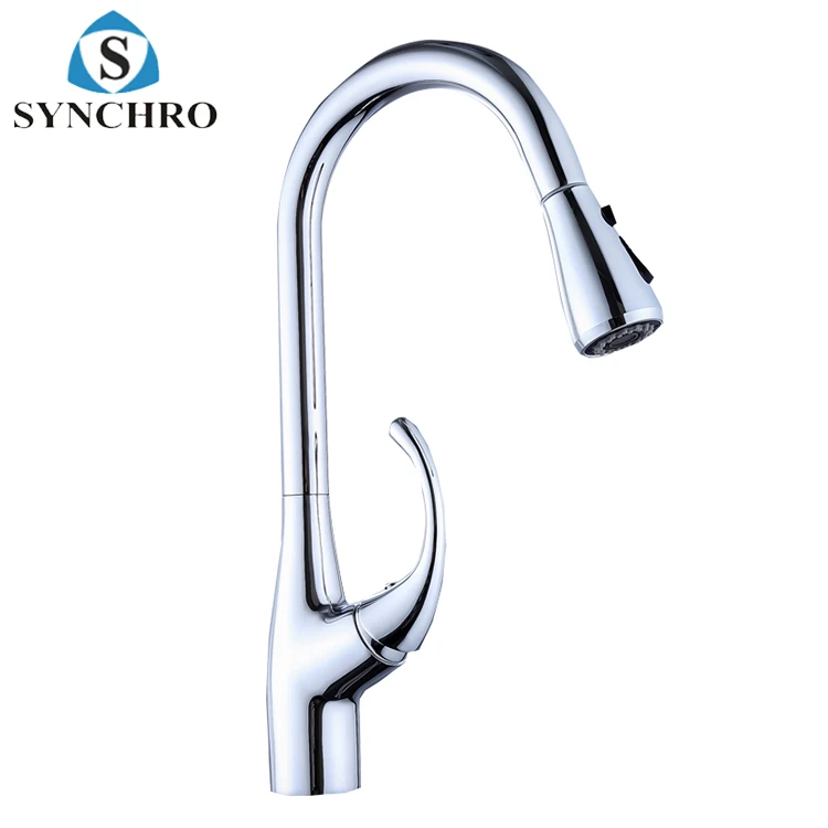 SKL-CF023 Kitchen faucet black pull out sink tap with plastic spray