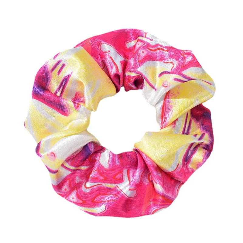 Colorful Printing Scrunchies Soft Elastic Hair Ties for Women Teenage Girls Ponytail Holders