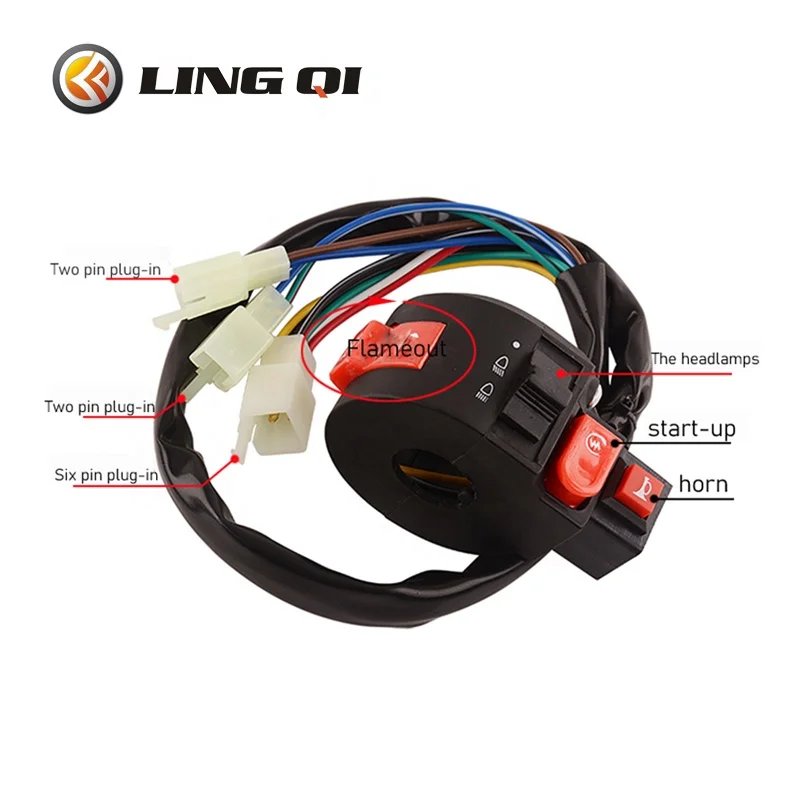 Universal Motorcycle Handlebar Flameout Switch ON OFF Button for Moto Motor ATV Bike DC12V/10A Black