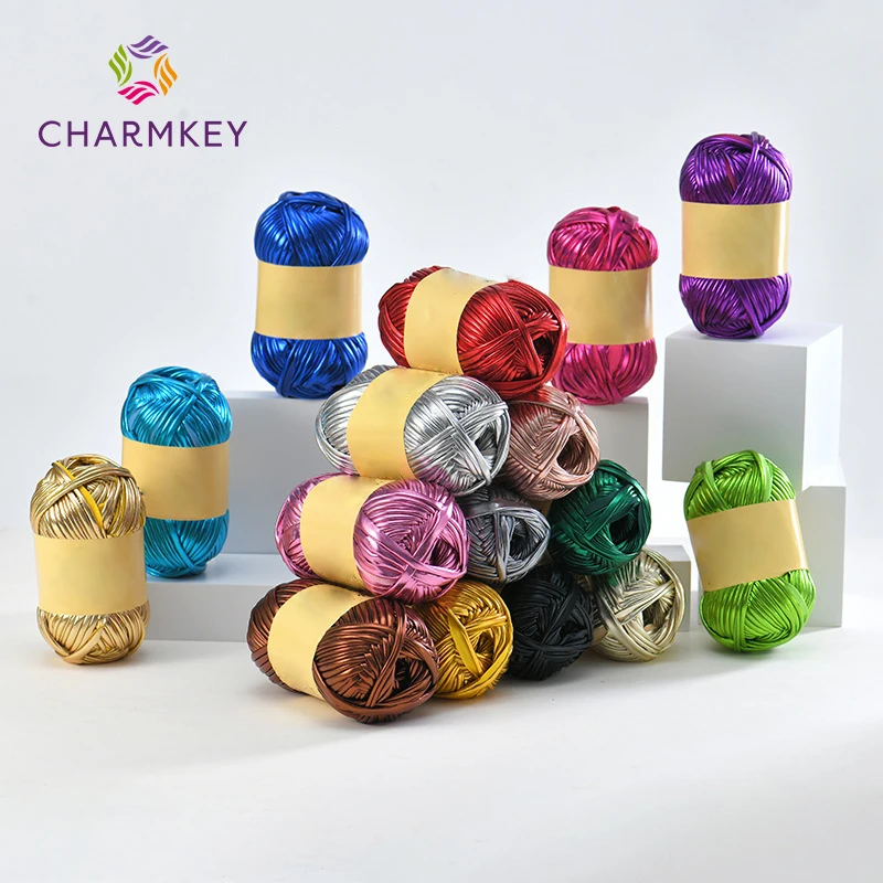 100g Metallic T-Shirt Yarn Glossing Yarn Metallic T-Shirt-Yarn Metallic For Crocheting Bags