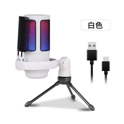 ME6s Desktop Microphone Usb Rgb Live Podcasting Professional Rgb gaming studio Condenser Microphone With Adjustable Tripod Stand