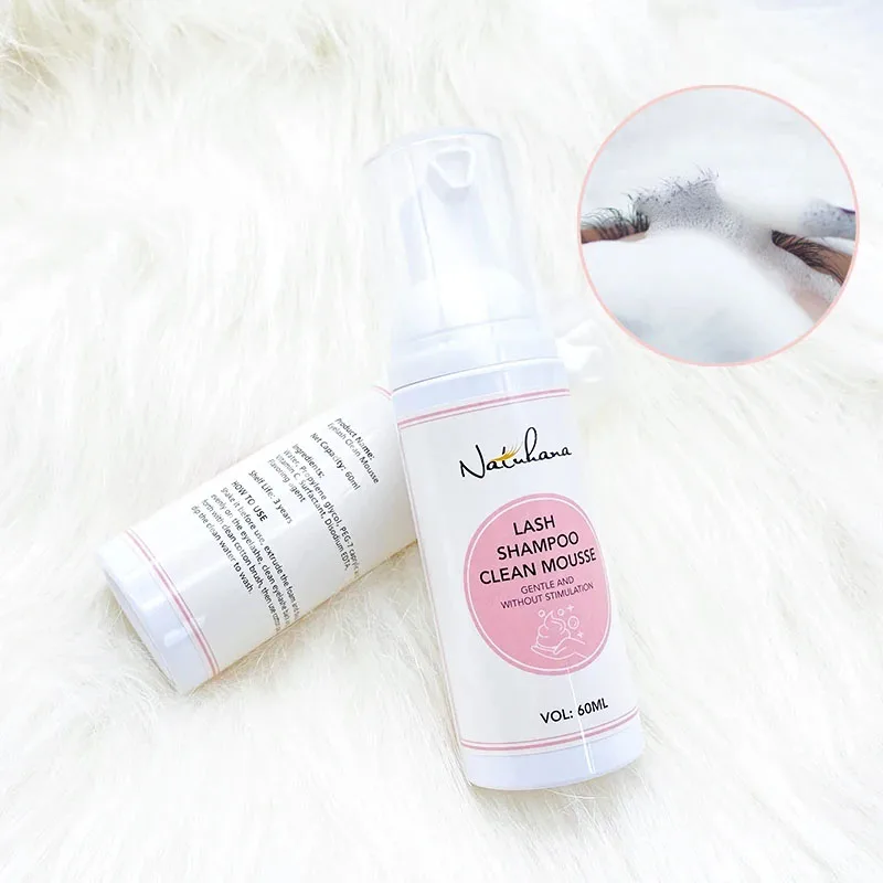 NATUHANA Private Label 60ml Lash Shampoo Lash Cleanser Foam Eyelash Mousse