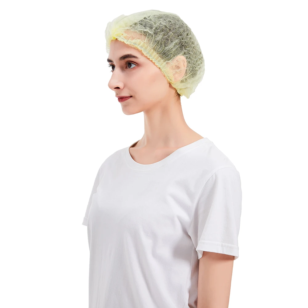 Disposable Medical Non Woven Strip Cap Bouffant Head Cover Disposable mob cap