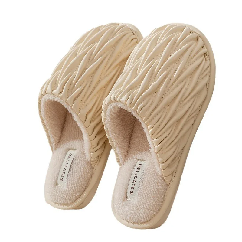 Cotton Slippers For Ladies Winter Spring And Autumn Indoor Warm Non-slip Home Closed Toe Soft Plush For Couples-from Cixi