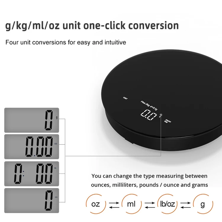 2022 New Design Led Display Screen Electronic Weight Kitchen Scales Digital Kitchen Scale Coffee Scale