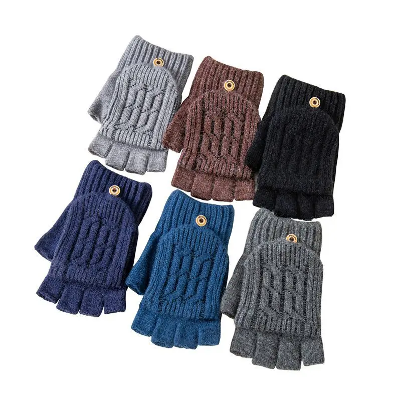 Fingerless Winter Snow Gloves Mens Women Thinsulate Acrylic Winter Knitted Gloves Thermal Half Finger Gloves Finger Less Girls